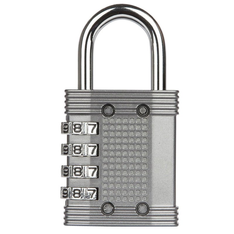 FortLocks Padlock - 4 Digit Combination Lock for Gym Outdoor & School Locker, Fence, Case & Shed â€“ Heavy Duty Resettable Set Your Own Combo â€“ Waterproof & Weatherproof (4 Pack - Silver) - Image 4